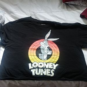 Looney Tunes black cropped shirt